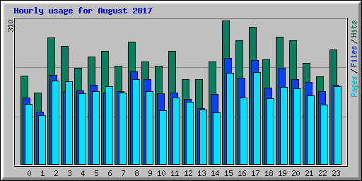 Hourly usage for August 2017